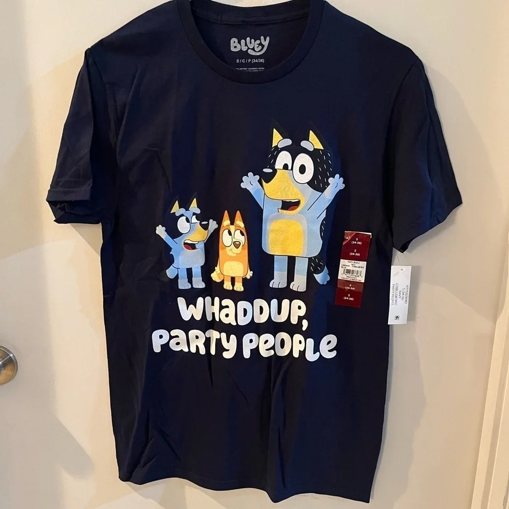 Bluey T Shirt Whaddup Party People New
